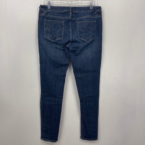 Vigoss Womens Jeans 28 Blue Denim The Chelsea Skinny Low Rise Dark Wash Pockets - Picture 3 of 13